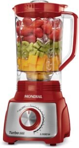 Liquidificador Mondial, Turbo Inox L-1100W, 220V, Vermelho, 3L - L-1100 RI