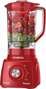 Liquidificador Mondial, Turbo Power 550W, 220V, Vermelho, 1,6L - L-99 FR