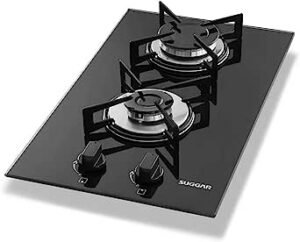 Fogão de Mesa Cooktop 2 Bocas Vidro Preto à Gás - SUGGAR - FG2002VP