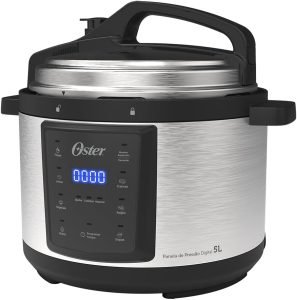 Panela de Pressão Elétrica Oster, Digital, 5L, 110V, Inox/Preta, 900W, OPAN920 