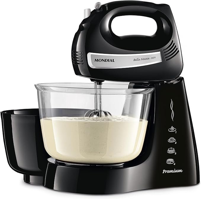 Batedeira Bella Massa Mondial Preto/Inox 500W 110V B-23 NP