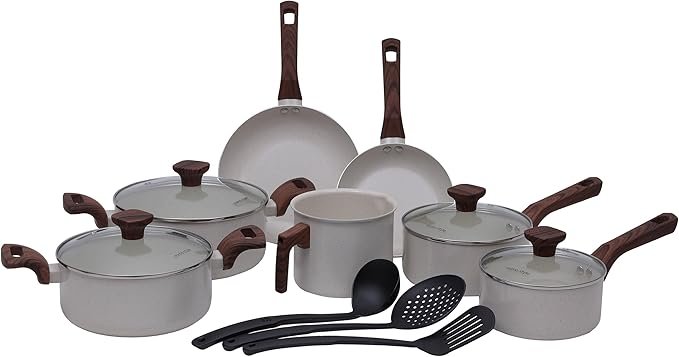 Mimo Style – Jogo de Panelas Cerâmica 10 Peças Indução Pratic Cook Marmol