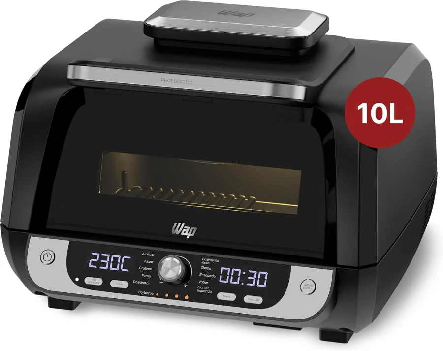 WAP Air Fryer Barbecue Digital 12 em 1 10L 127V